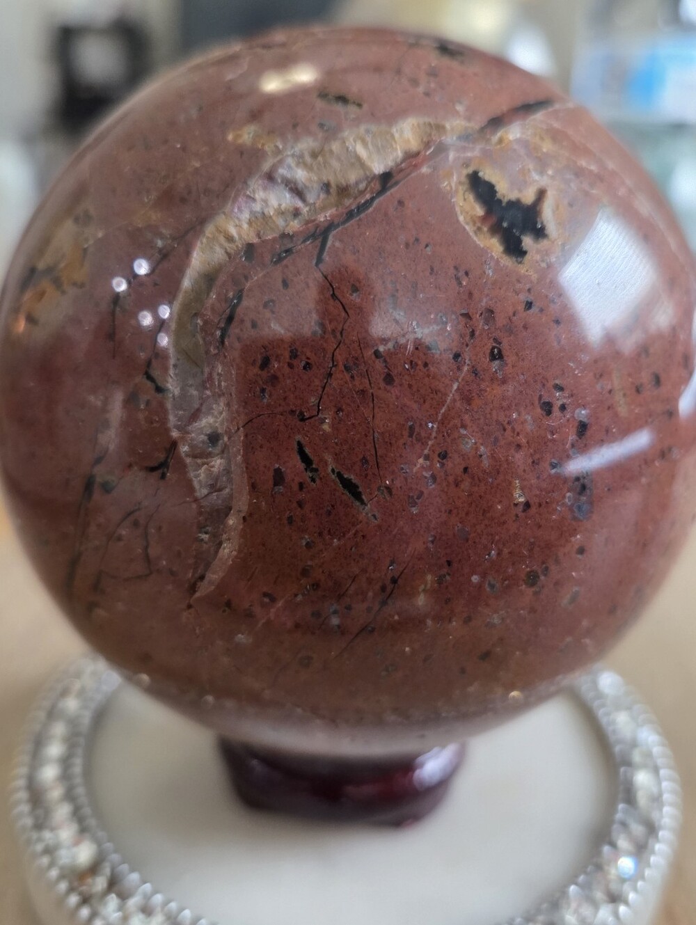 Natural Vesuvianite Geode Crystal Orb Sphere New #7 - Picture 3 of 8